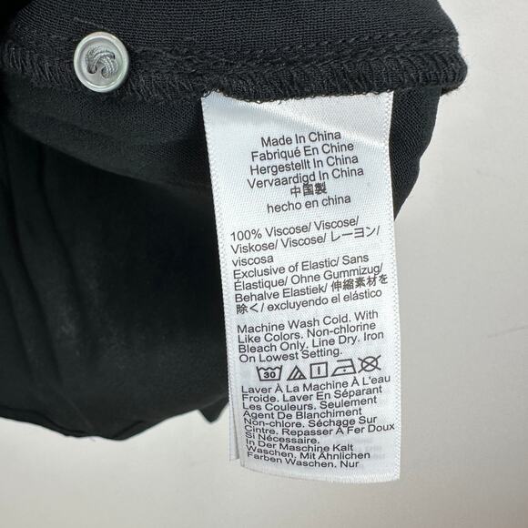 J.Crew Shirred Waist Top Viscose Crepe Black Long Sleeve Minimalist US 10 NWT - Picture 10 of 11